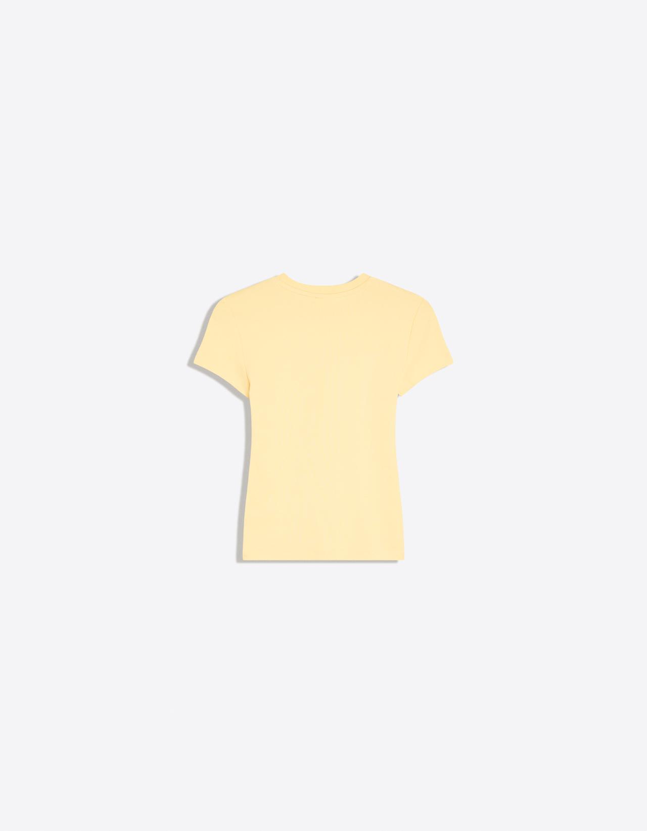 Short sleeve fitted print T-shirt — Yellow