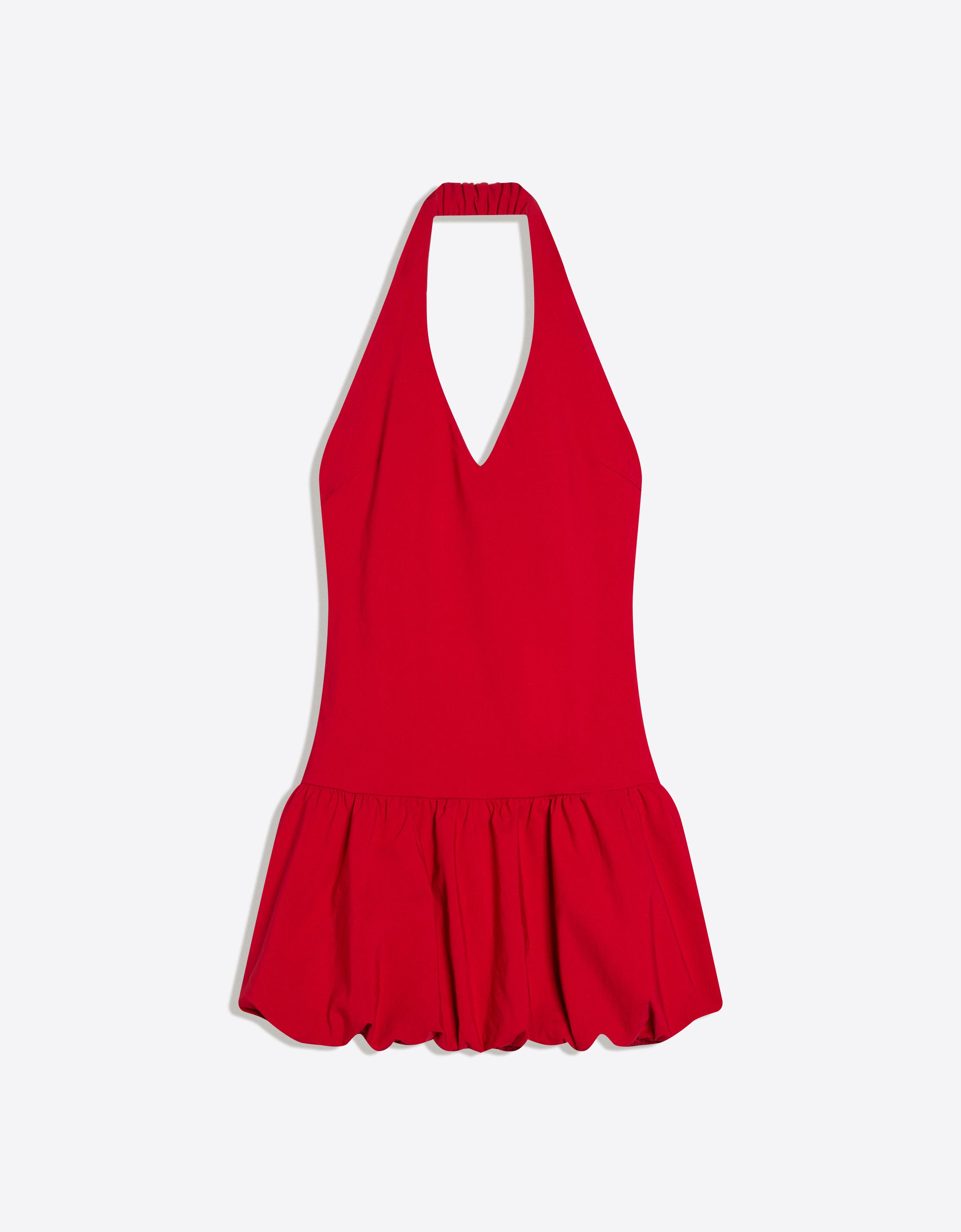 Bengaline balloon mini dress
