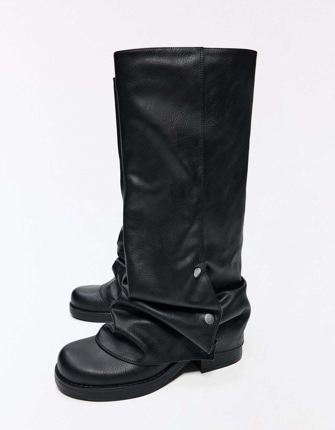 Flat TROUSER boots — BLACK
