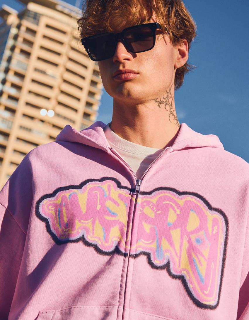 Sweatshirt mit Reißverschluss Tom & Jerry-Weiss