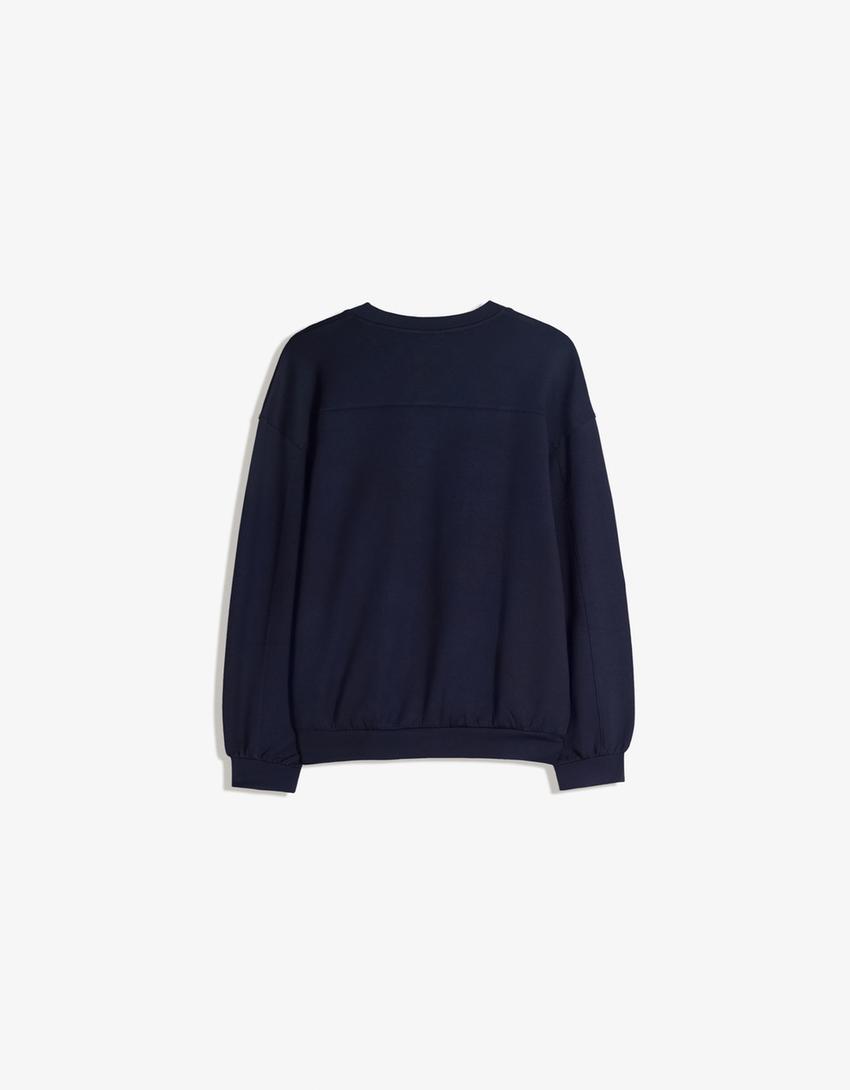 Oversize soft modal blend sweatshirt-Navy