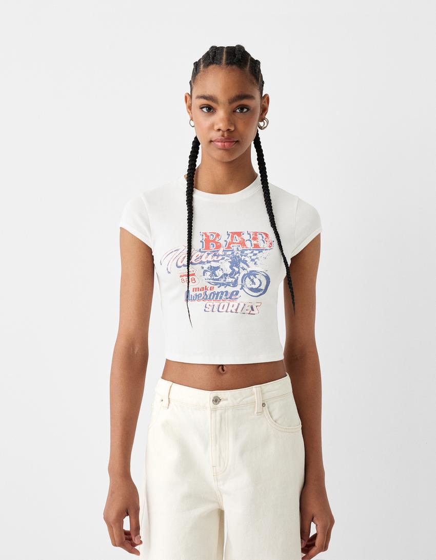 Lightning Mcqueen Crop Magliette Bershka Ragazza Kerokeroderoppi