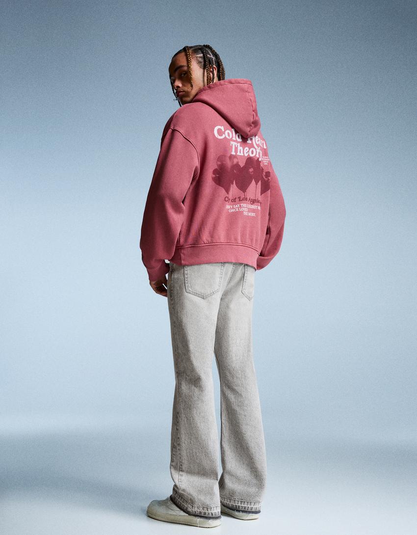 Straight flared jeans-Grijs