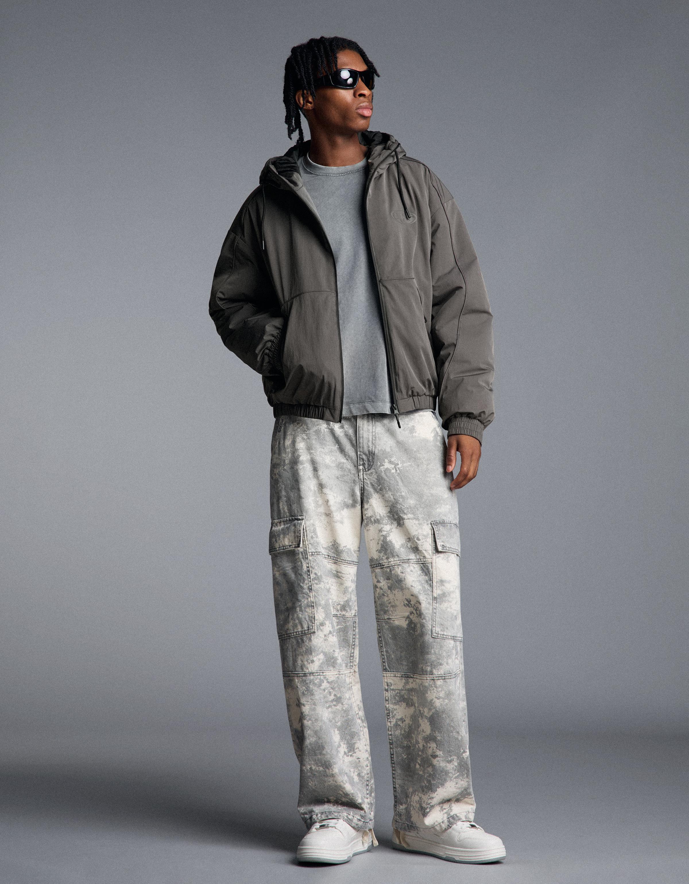 Technical hooded jacket — Grey