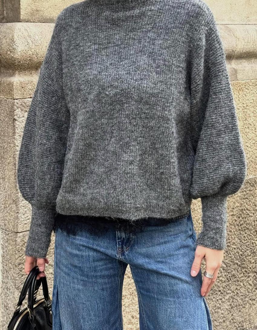 Volume sleeve jumper-Grey