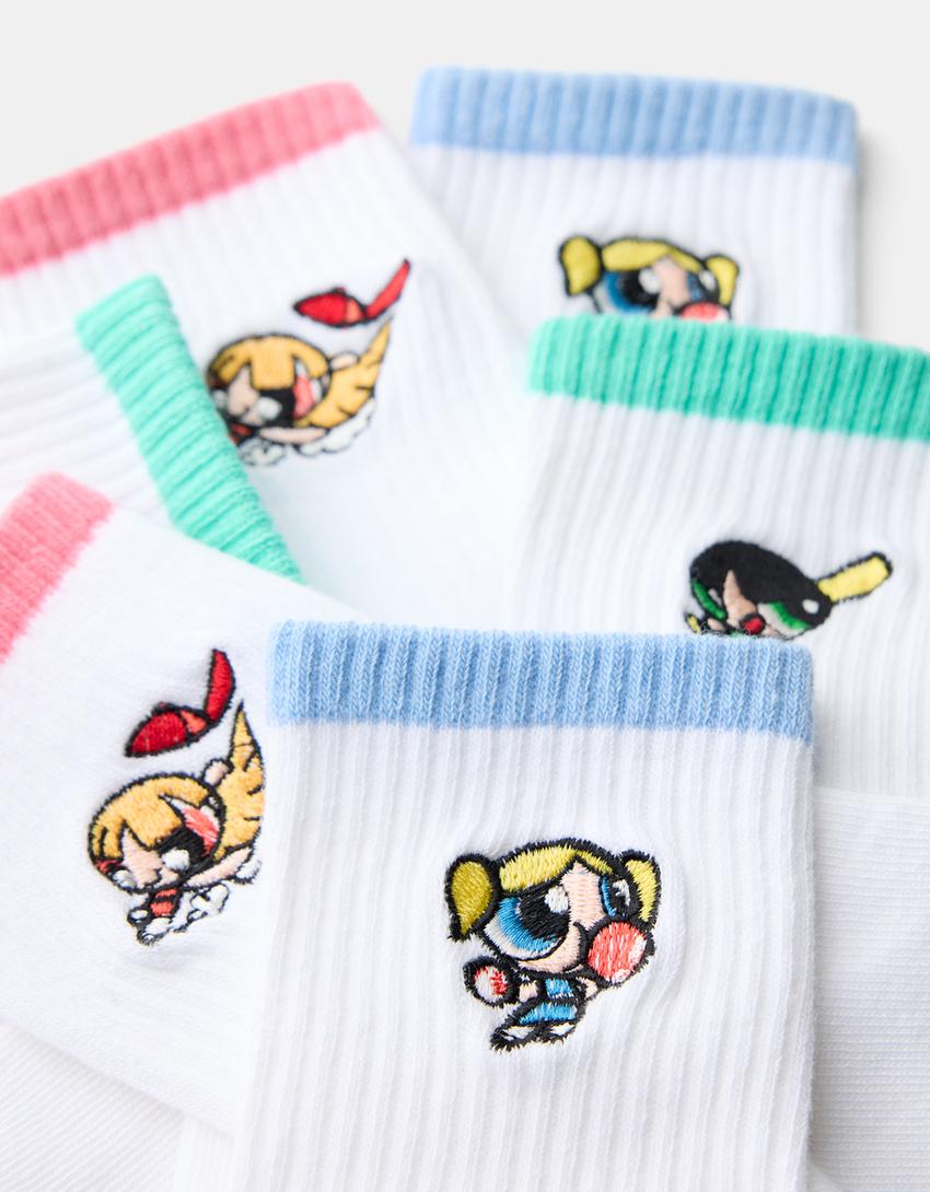 3-pack of Powerpuff Girls socks-White
