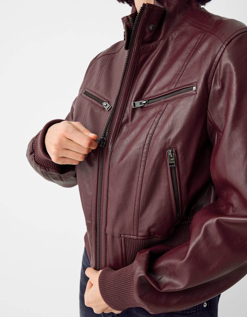 جاكيت من الجلد الاصطناعي-عقيقي-5