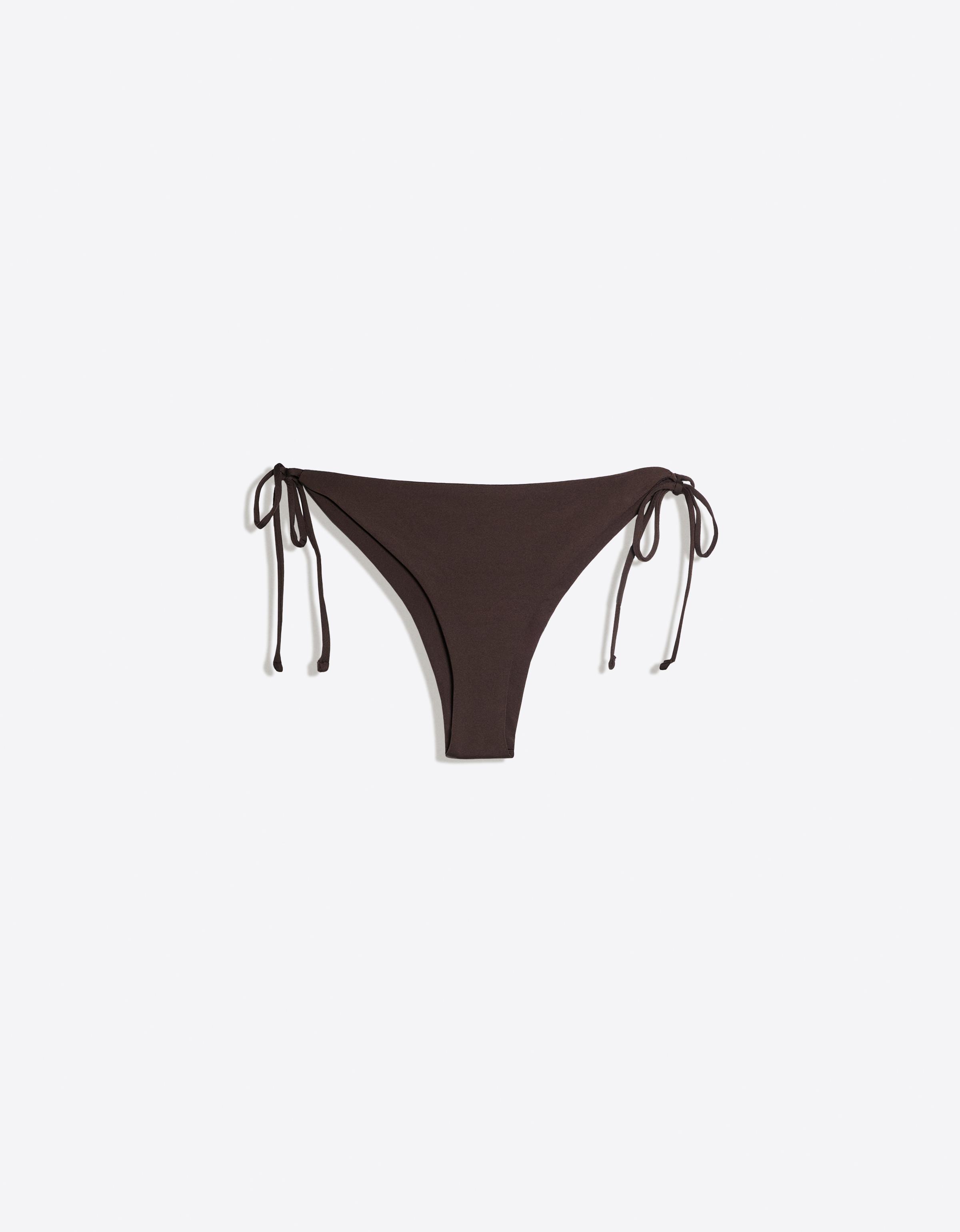 Tie bikini bottoms — Brown