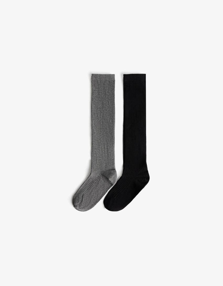 Set 2 perechi șosete reiate-Negru