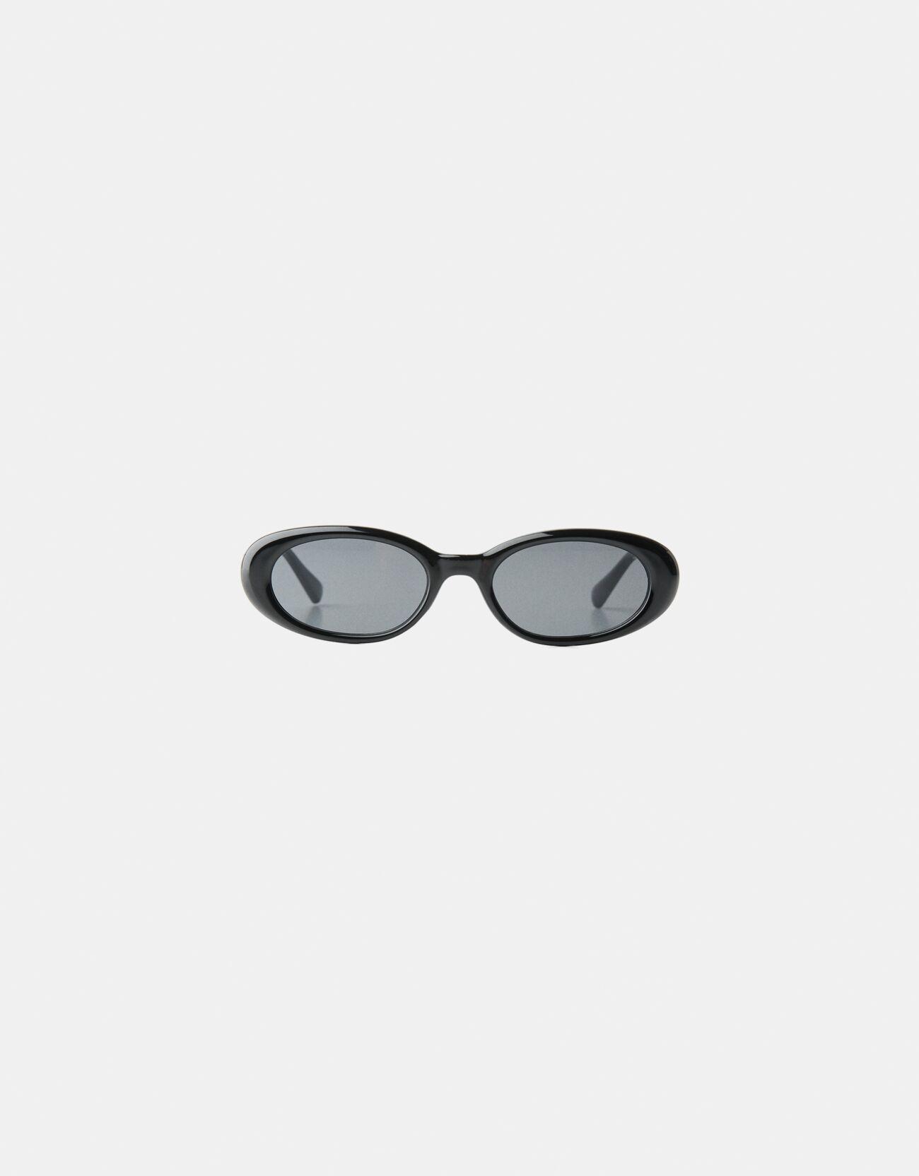 Oval plastic sunglasses — Black
