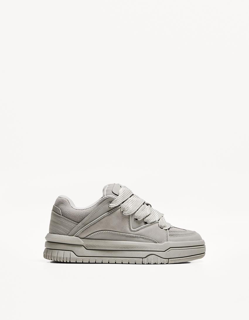 Sneakers skate semelle épaisse-Gris
