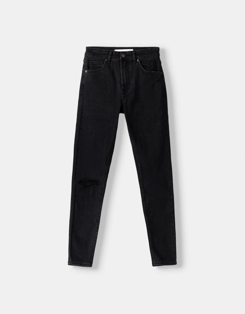 Jean skinny taille basse-Noir-5