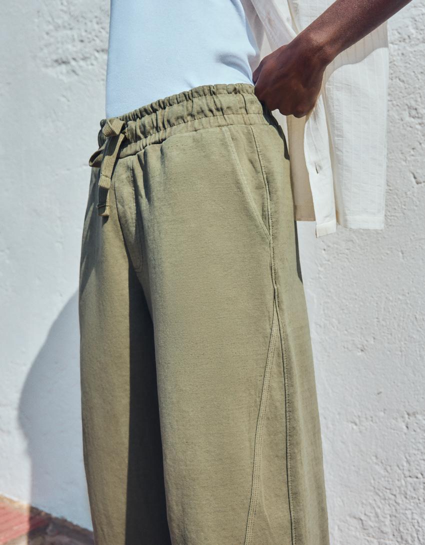 Interlok balon pantolon-Haki