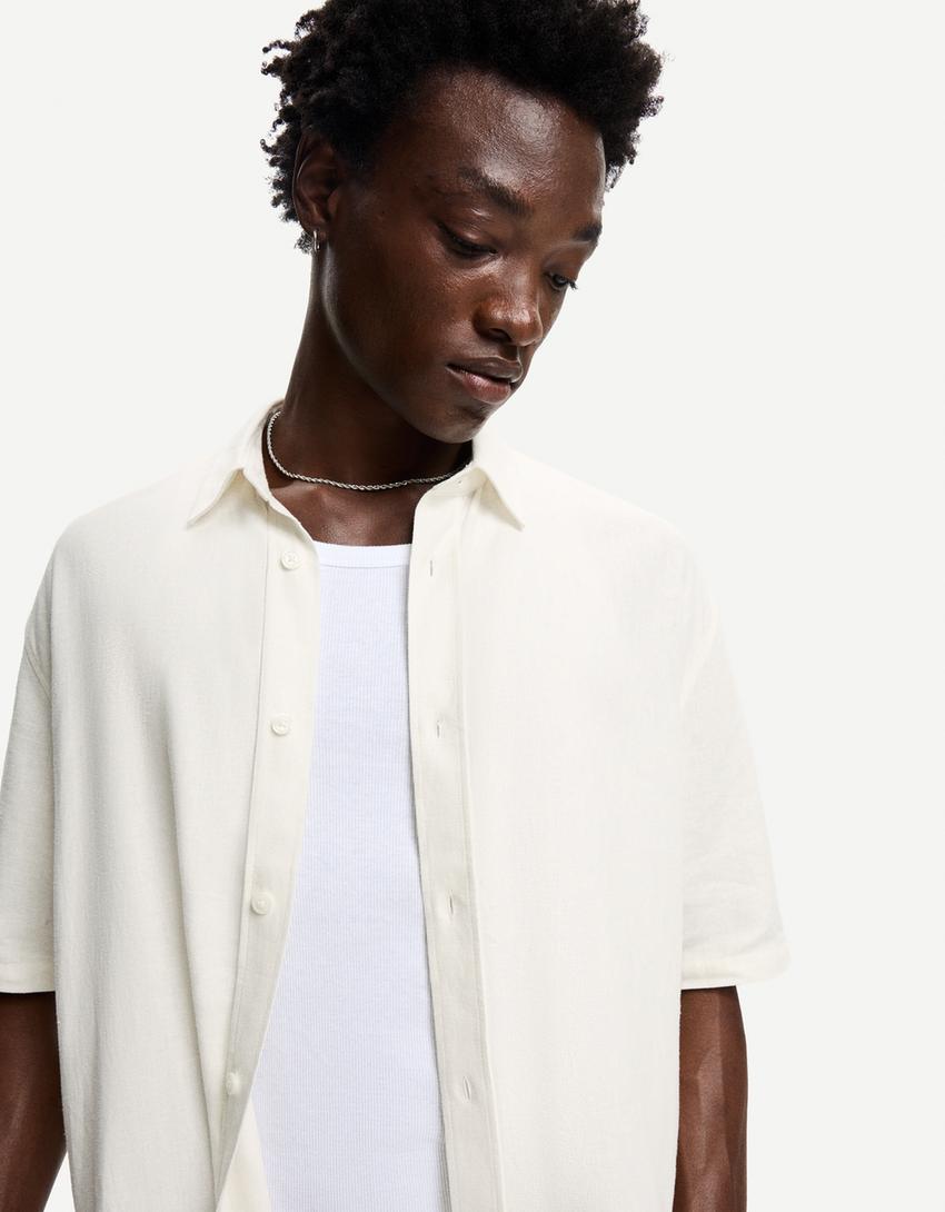 Ensemble chemise et pantalon-Blanc-2