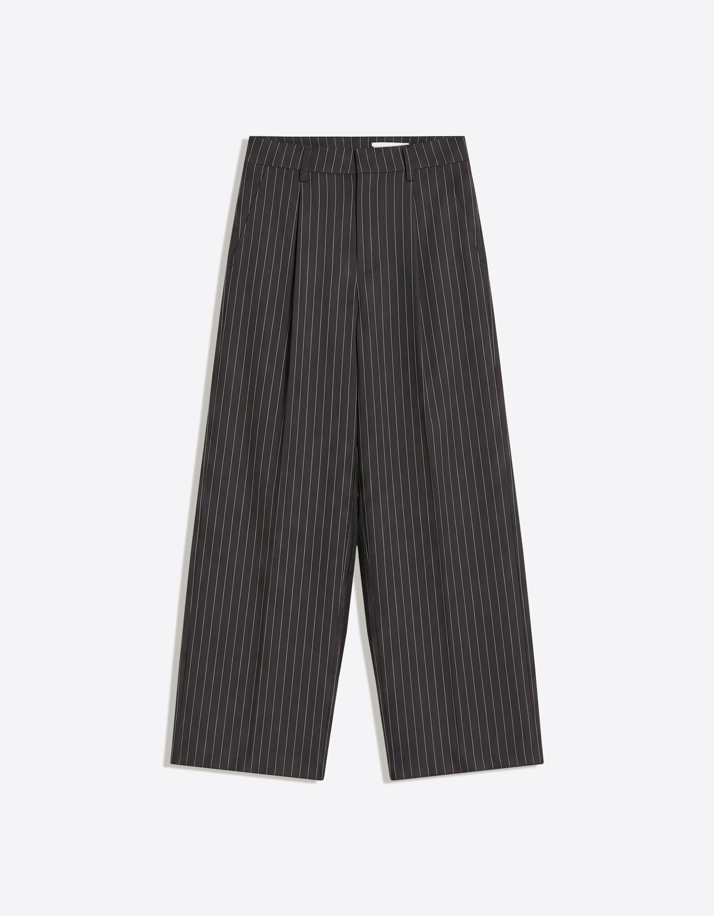 Double-fabric darted trousers — Dark grey