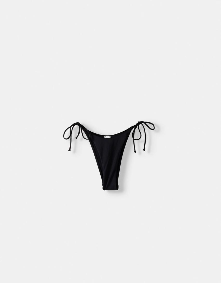 Bas de bikini lanière fine-Noir-4
