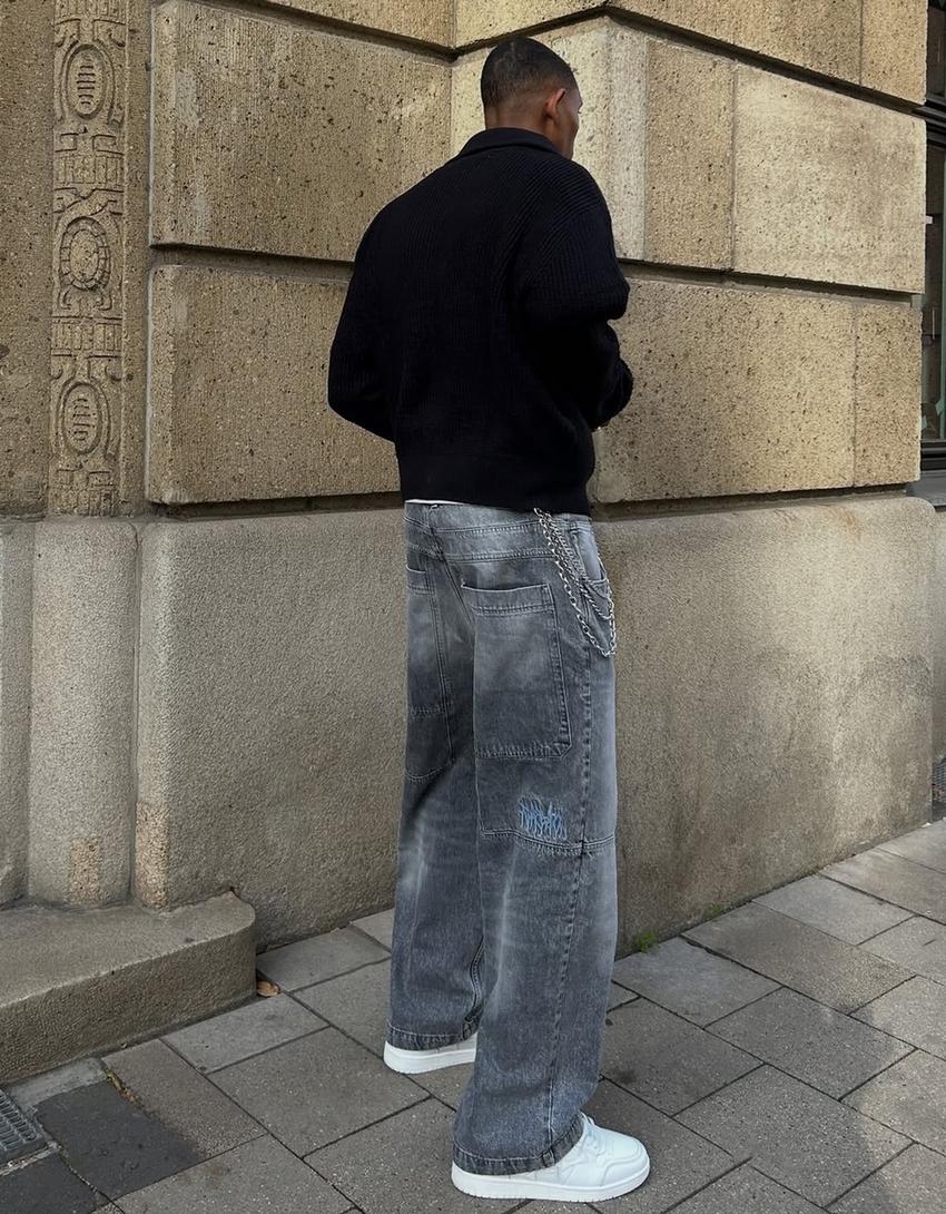 Super Baggy Jeans-Grau