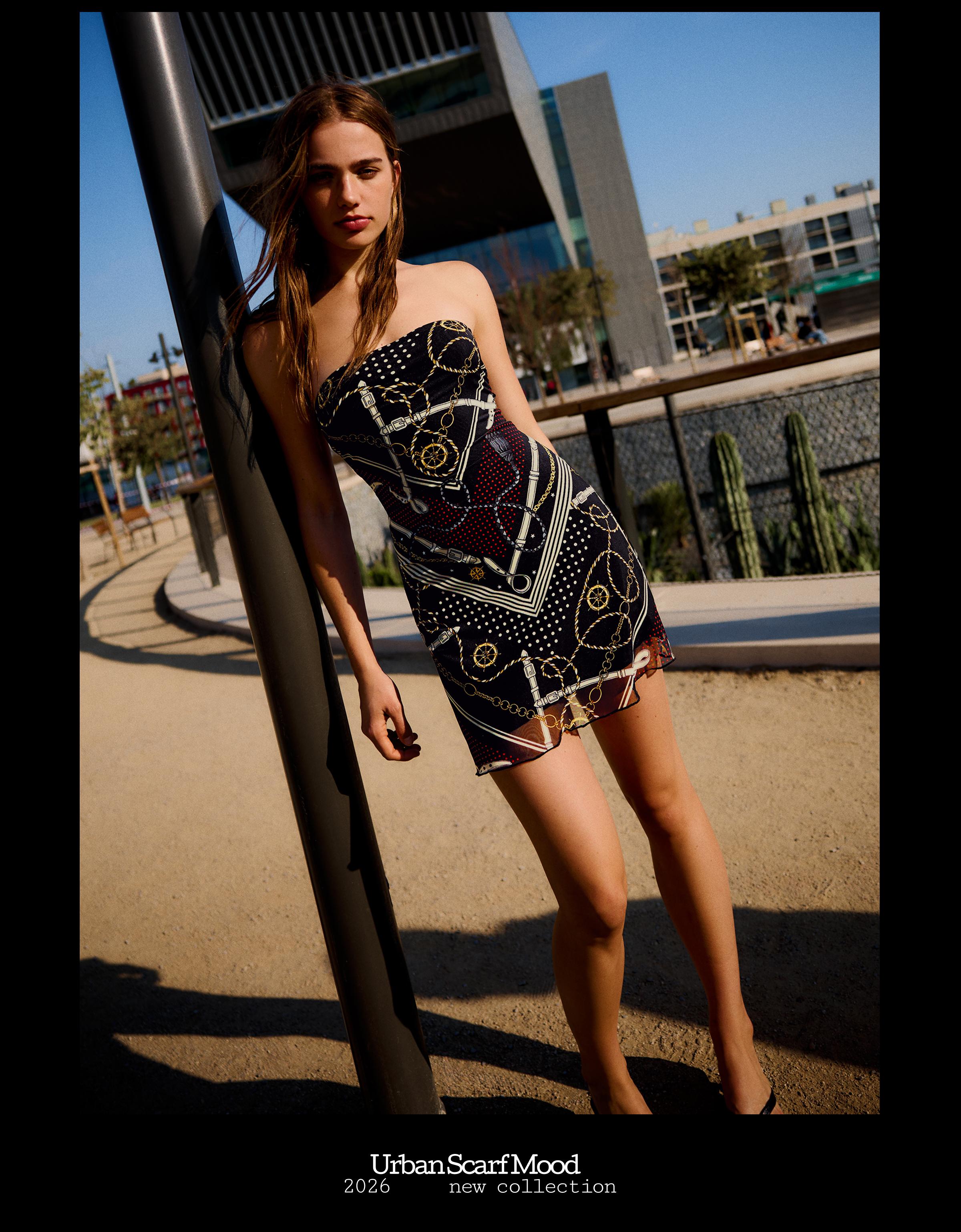 Tül bandeau mini elbise - Görsel 18