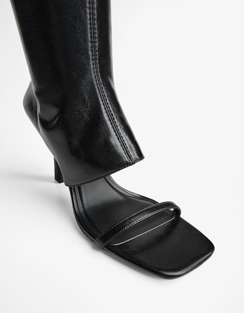 Sandales à talon pantalon-Noir-2