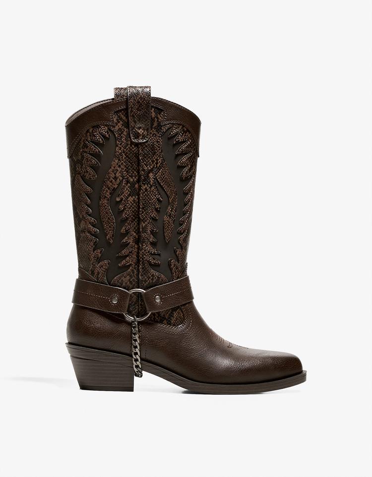 Animal print cowboy boots