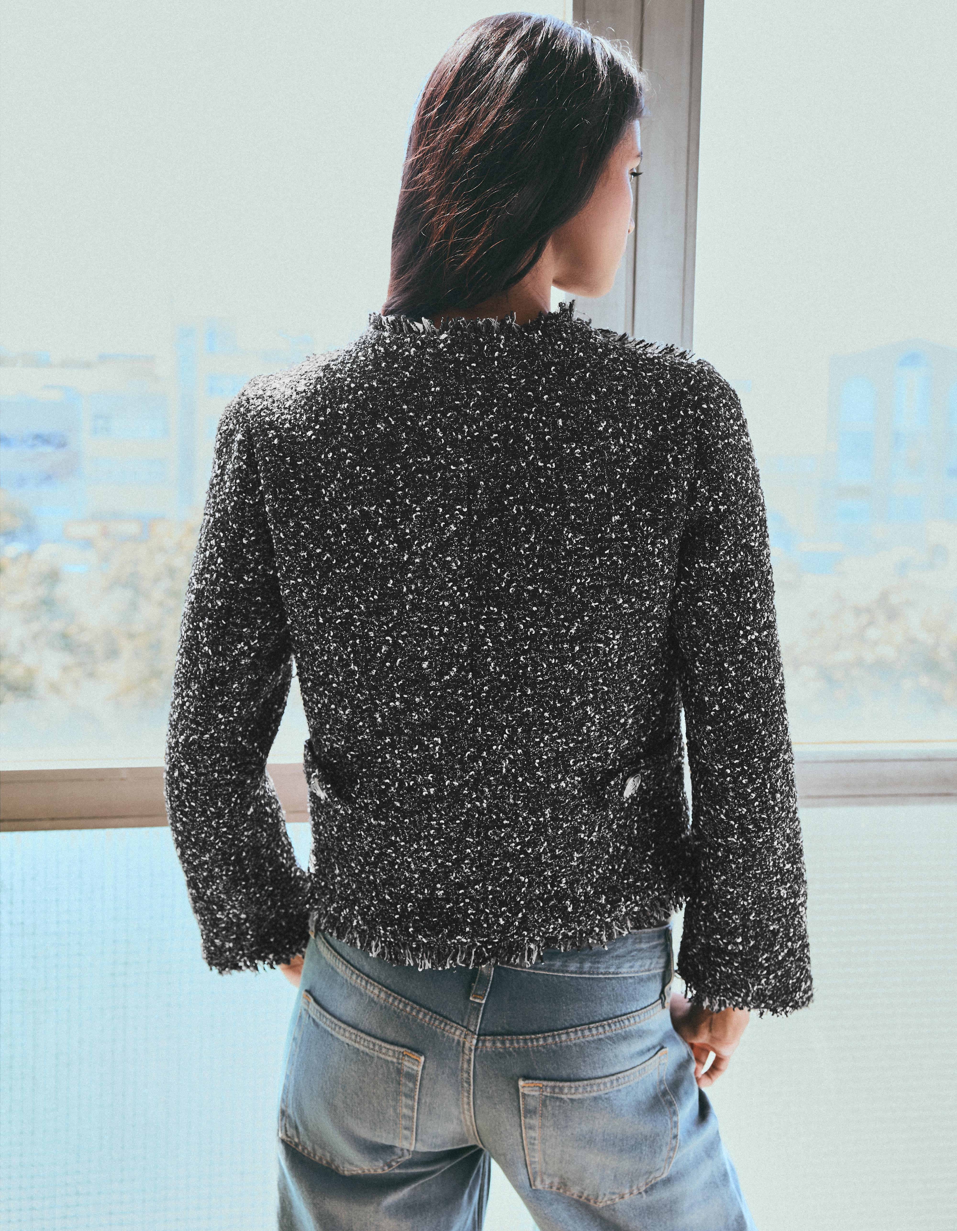 Bershka Dokulu kumaş ceket görsel 6