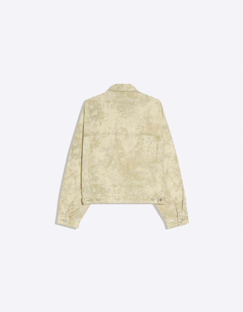 Cazadora denim print-Verde