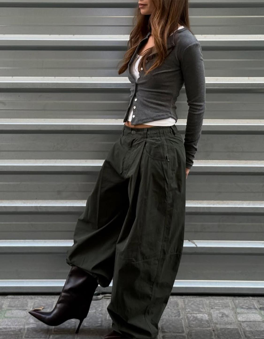 Technical balloon parachute trousers