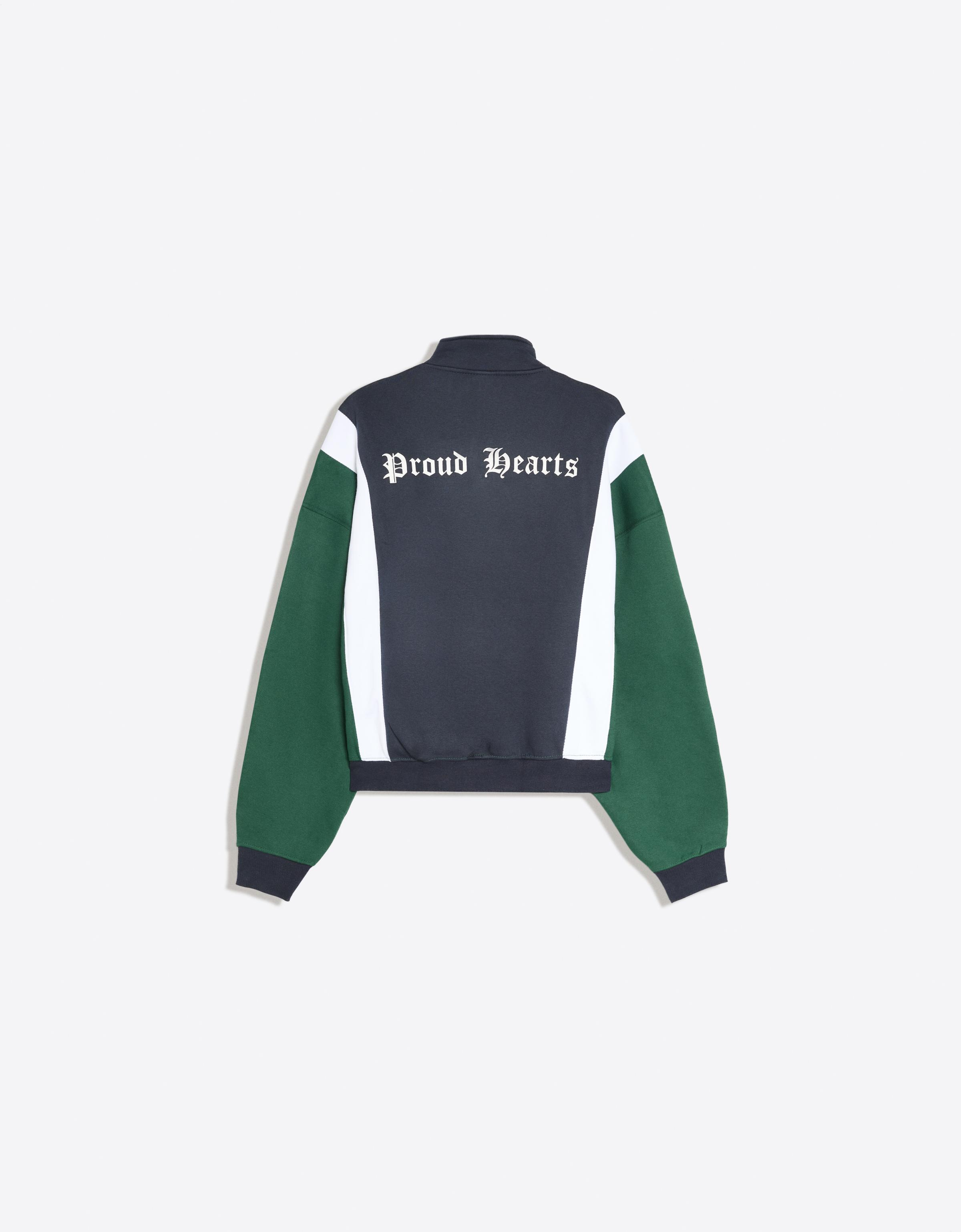 Print zip-up sweatshirt — Navy