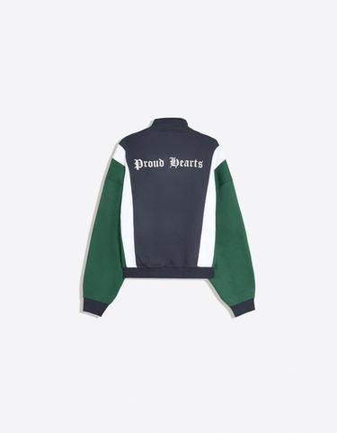 Print zip-up sweatshirt — Navy 6