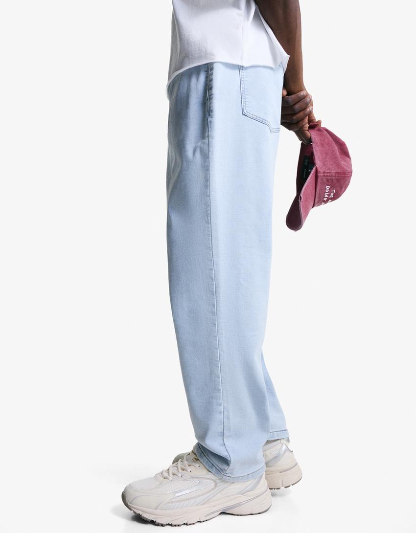 Jeans jogger fit-Bleu clair