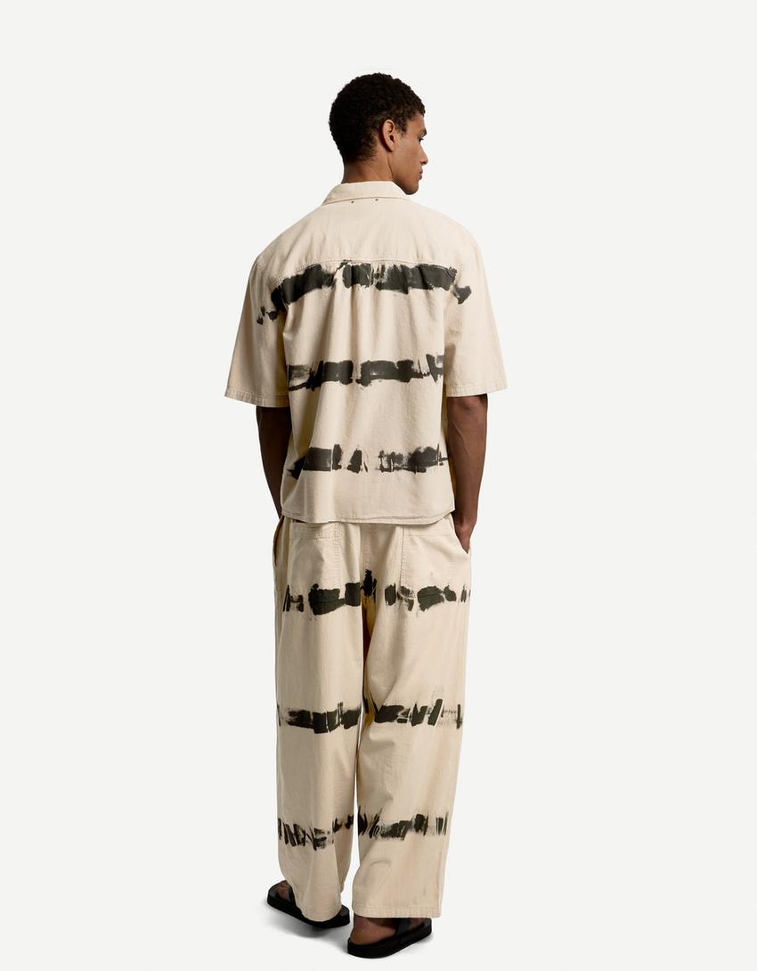 Pantalón super baggy tie dye-Beige-1