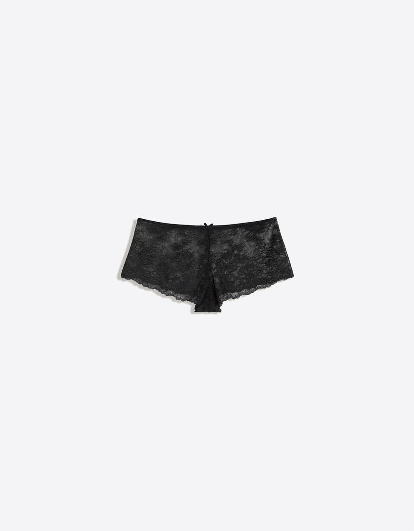 Lace culottes-Black