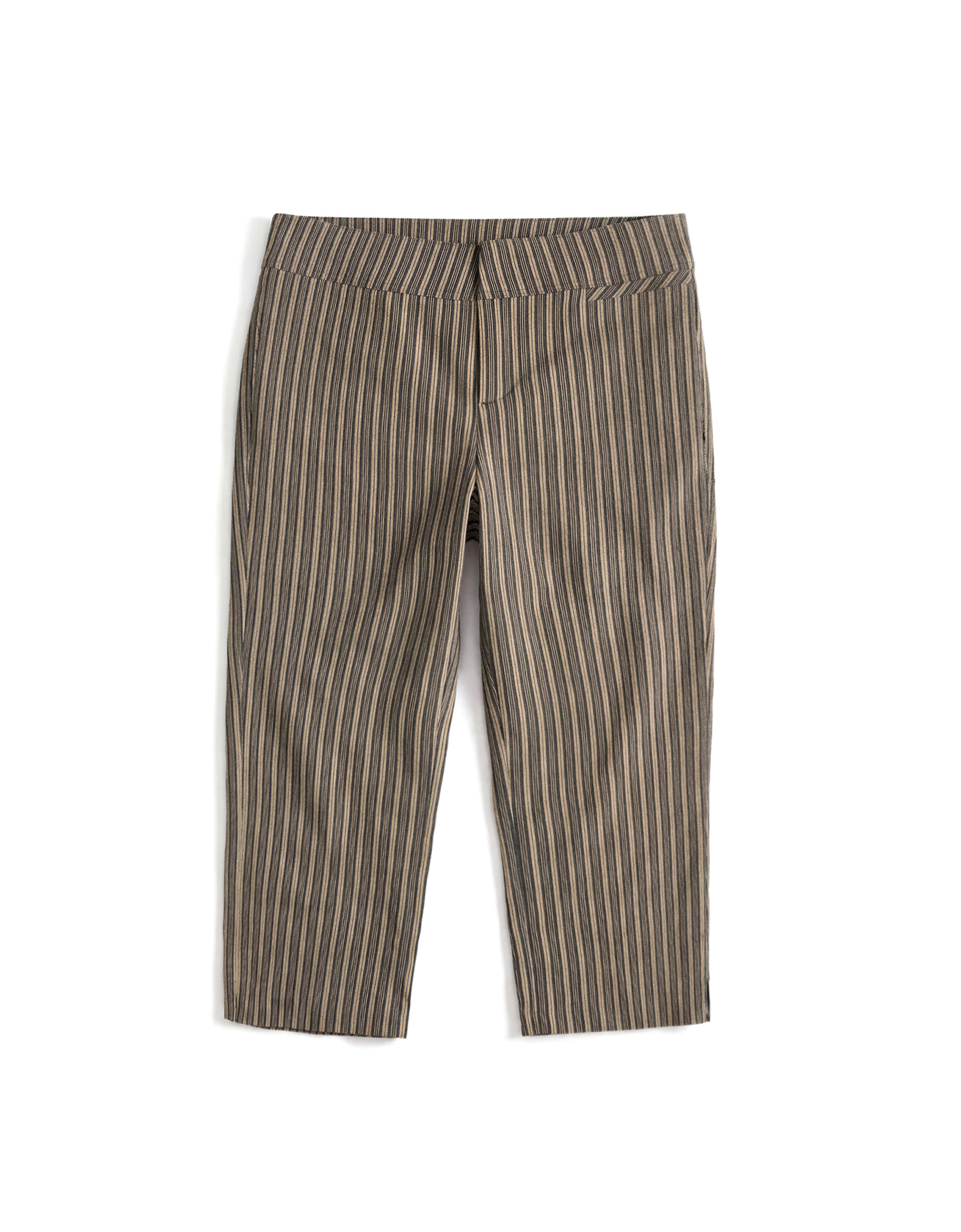 Capris with split hems — Brown