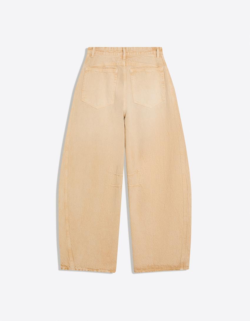 Jeans barrel fit-Camel