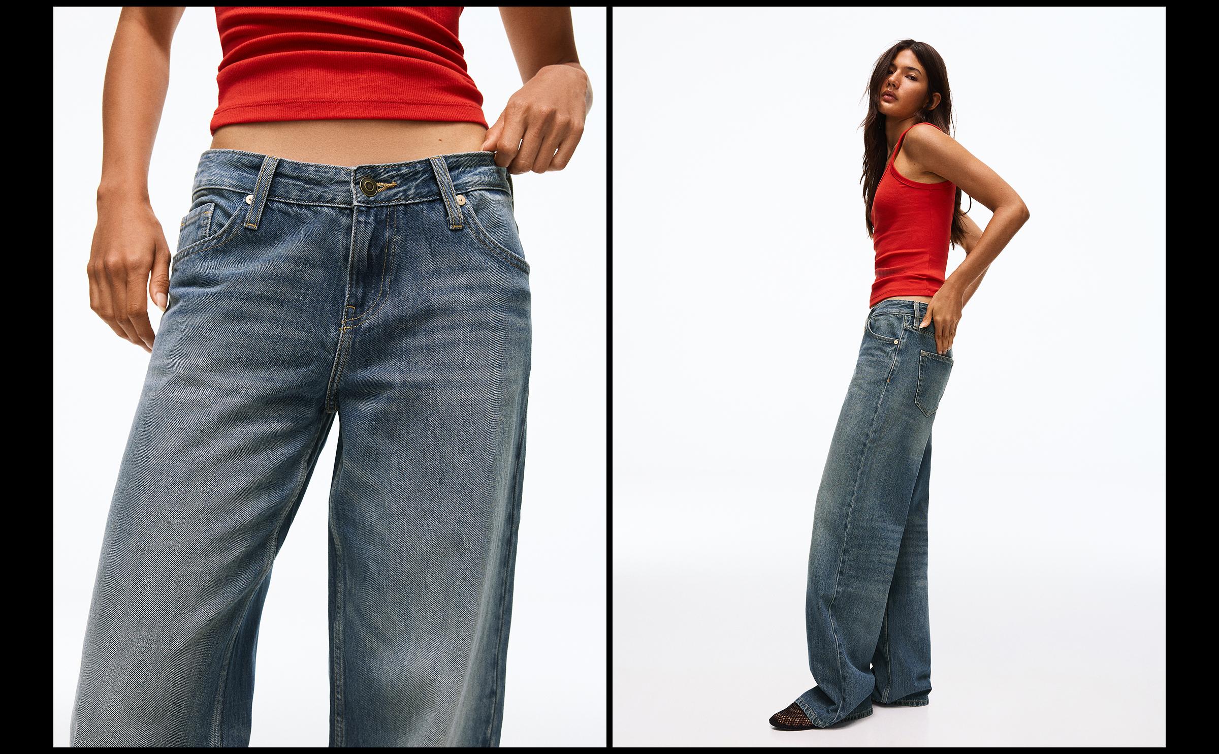 Low-rise straight jeans — Light blue