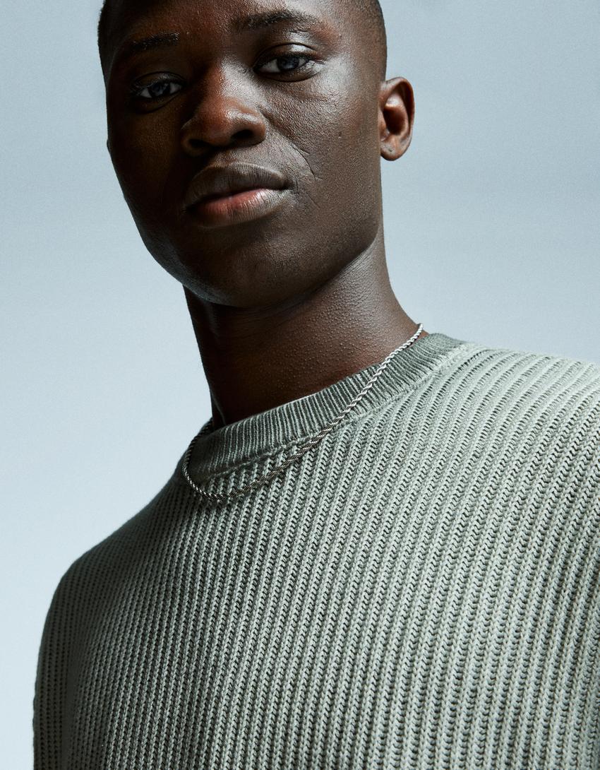 Boxy fit sweater-Grey