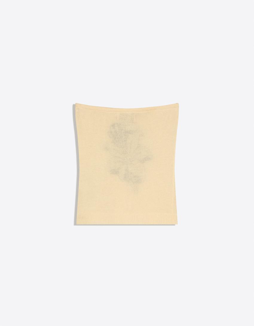 Printed bandeau top-Yellow