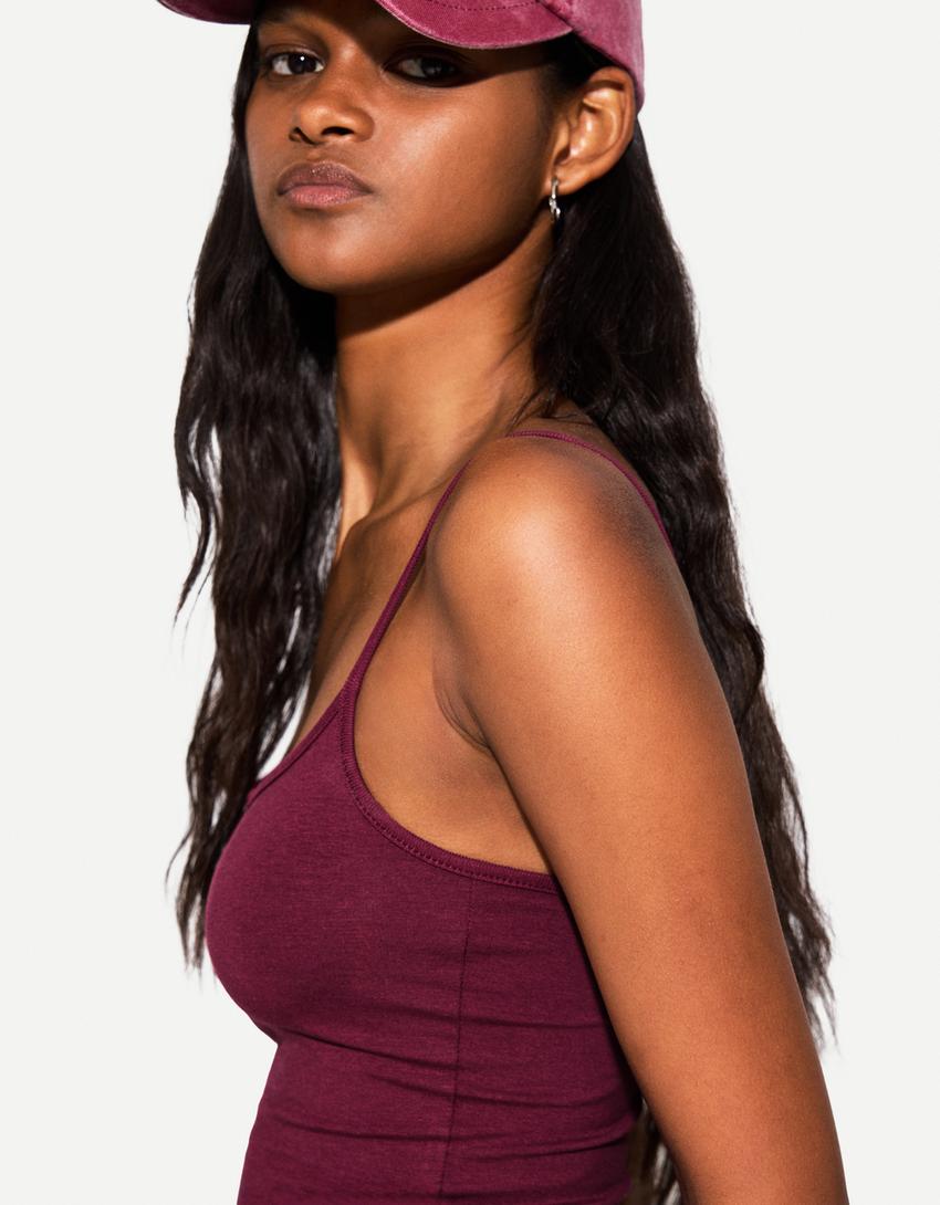 Strappy top-Burgundy-2