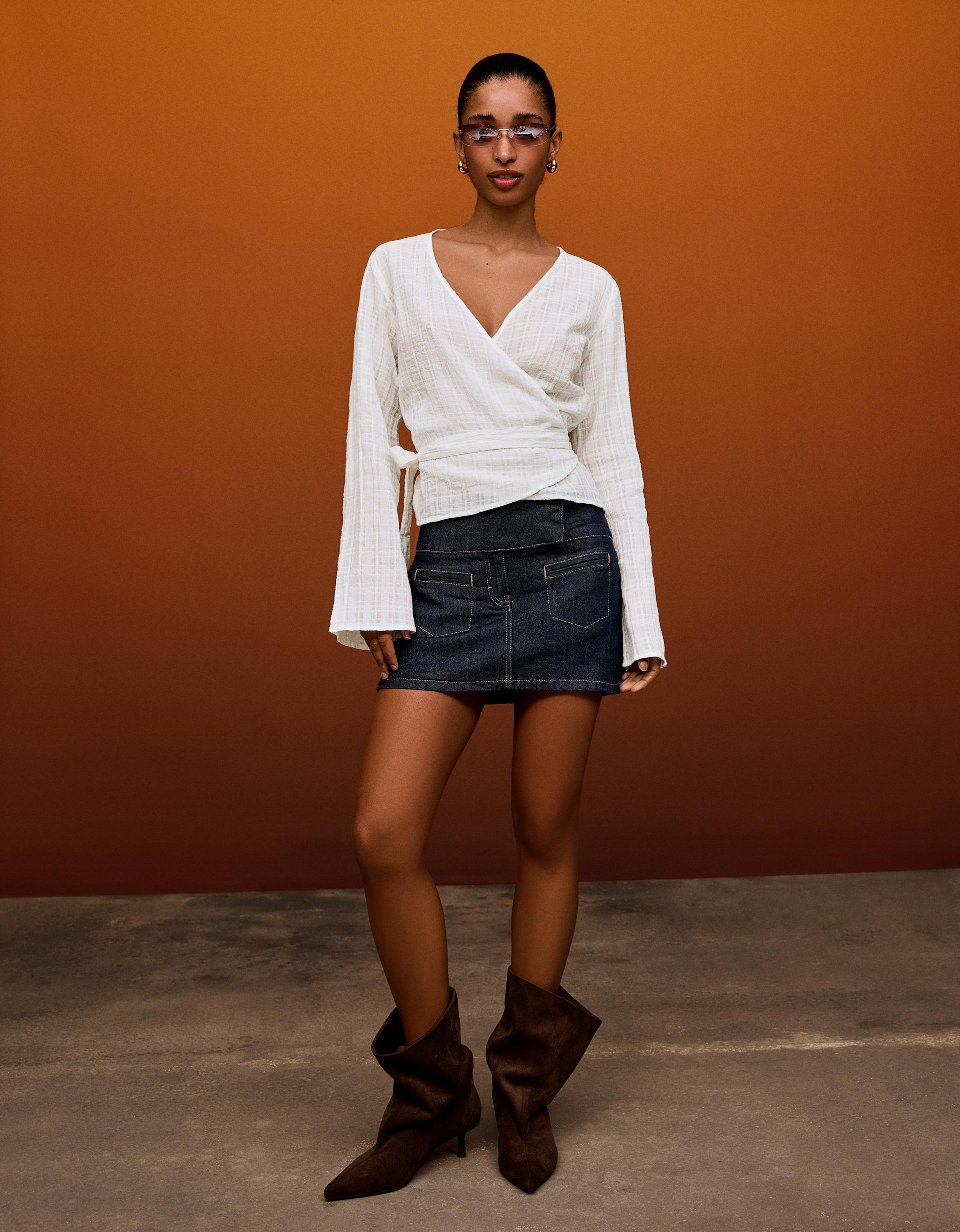 Kruvaze desenli bluz - Görsel 31