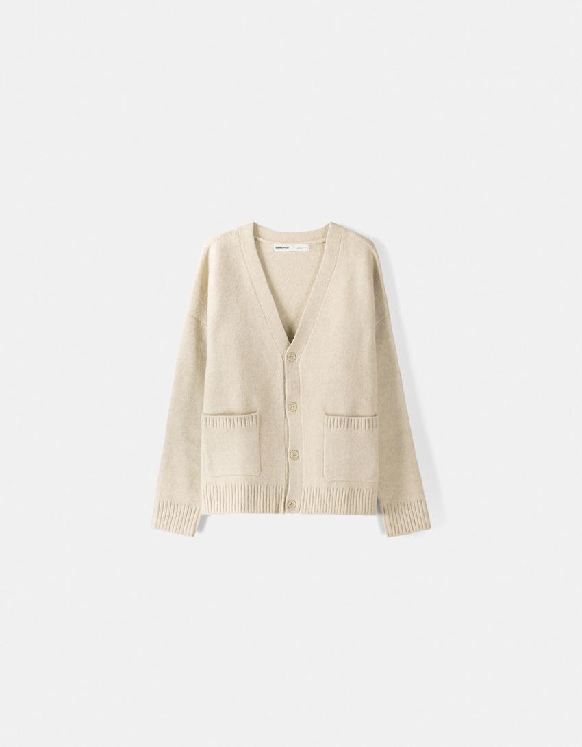 Gilet boxy fit boutons-Écru-5