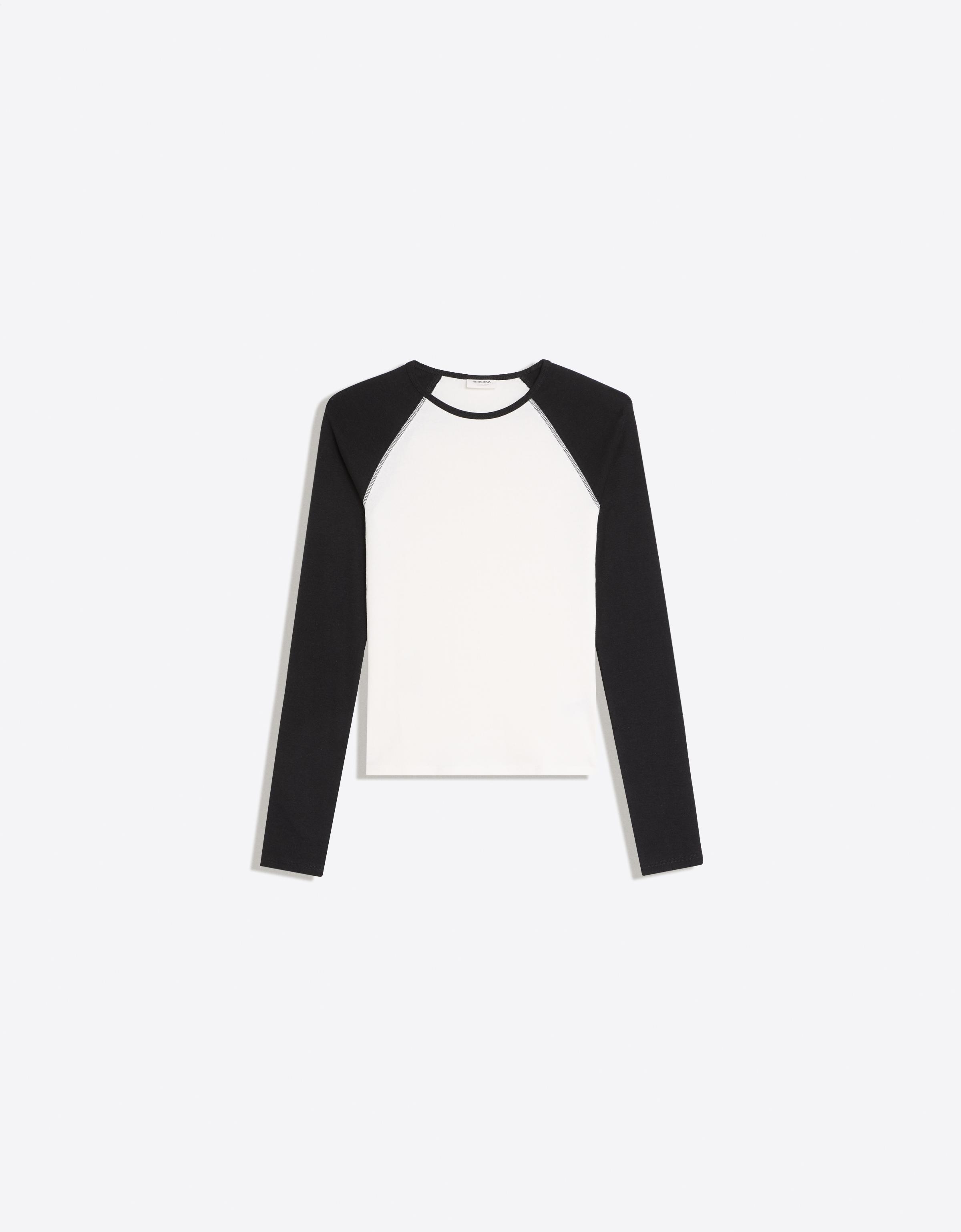 Bershka Reglan kol uzun kollu tişört görsel 8