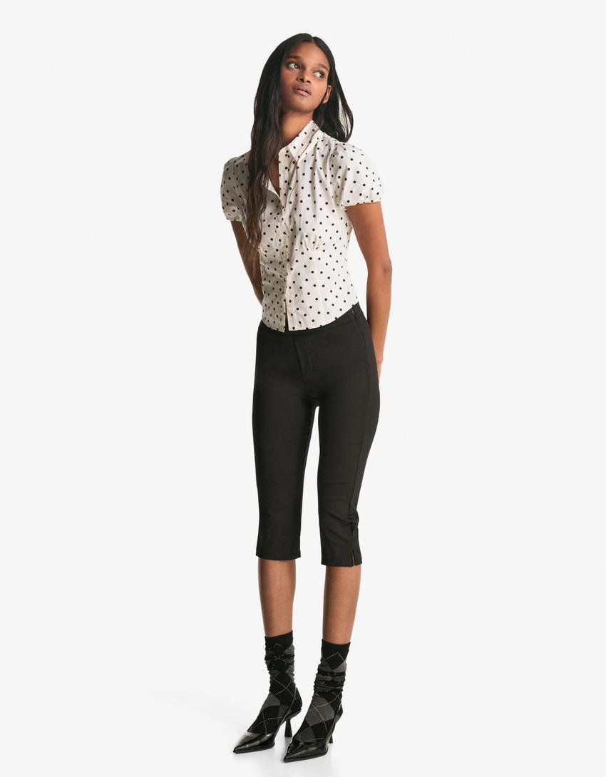 Camisa manga corta-Blanco / Negro
