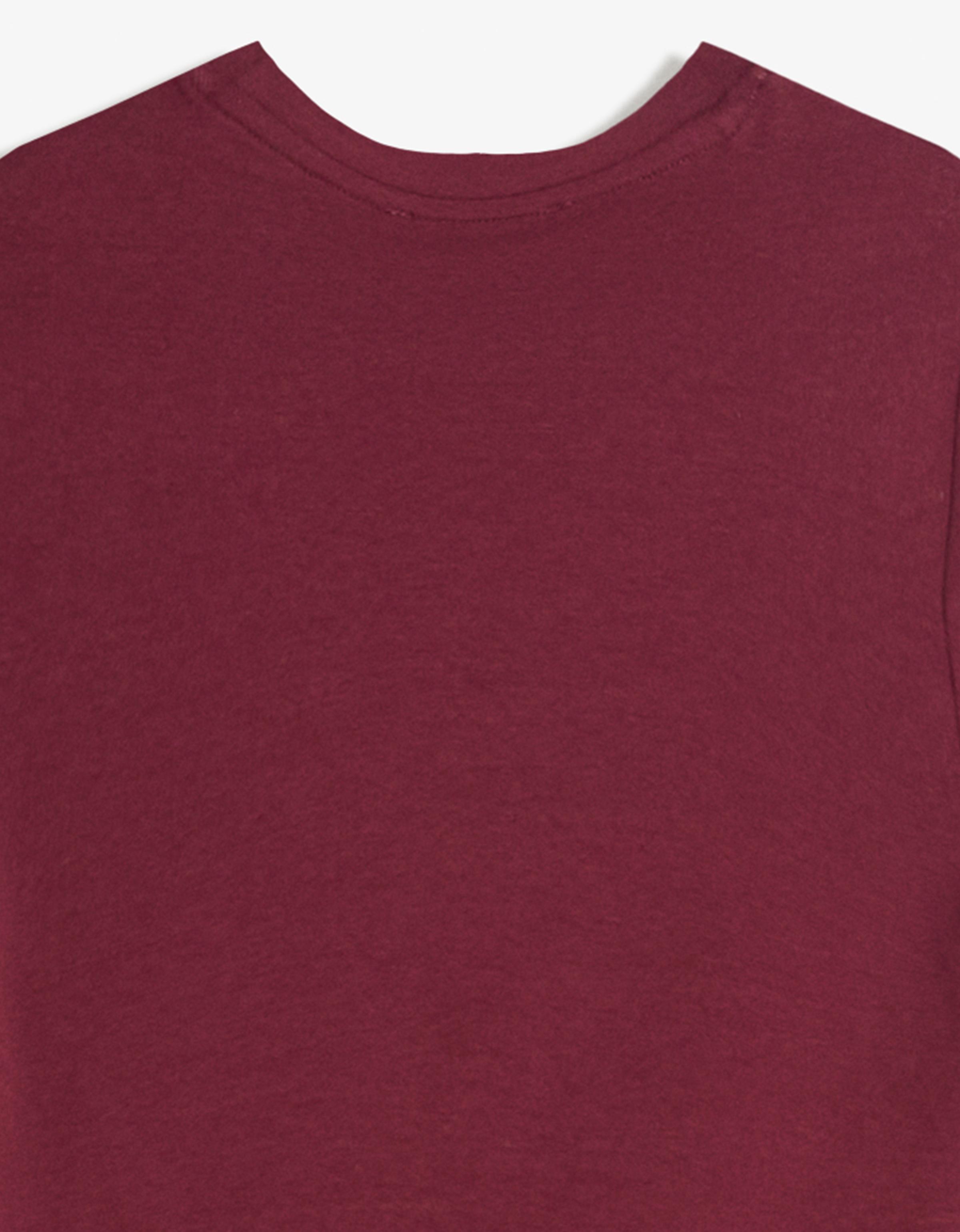 Short sleeve round neck T-shirt — Burgundy