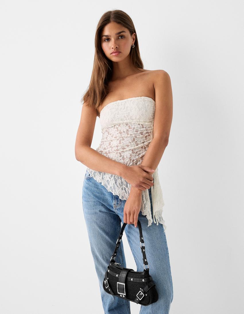 حقيبة دنيم بطبعة حيوانية منقوشة-أسود-3