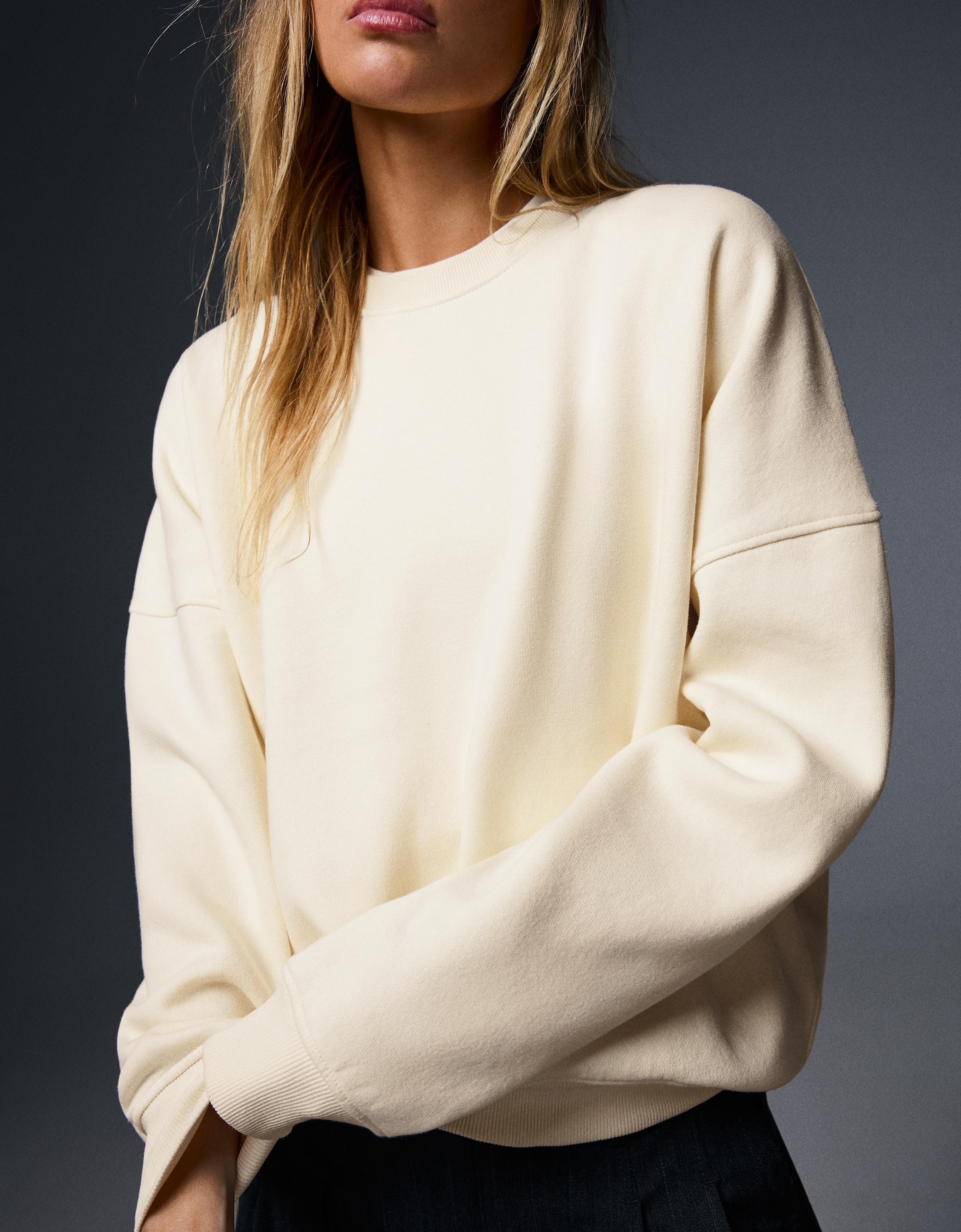 Round neck sweatshirt — Off white