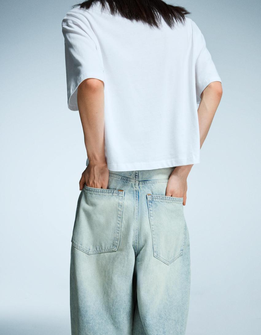 Super Baggy Jeans-Ausgewaschenes Blau-3