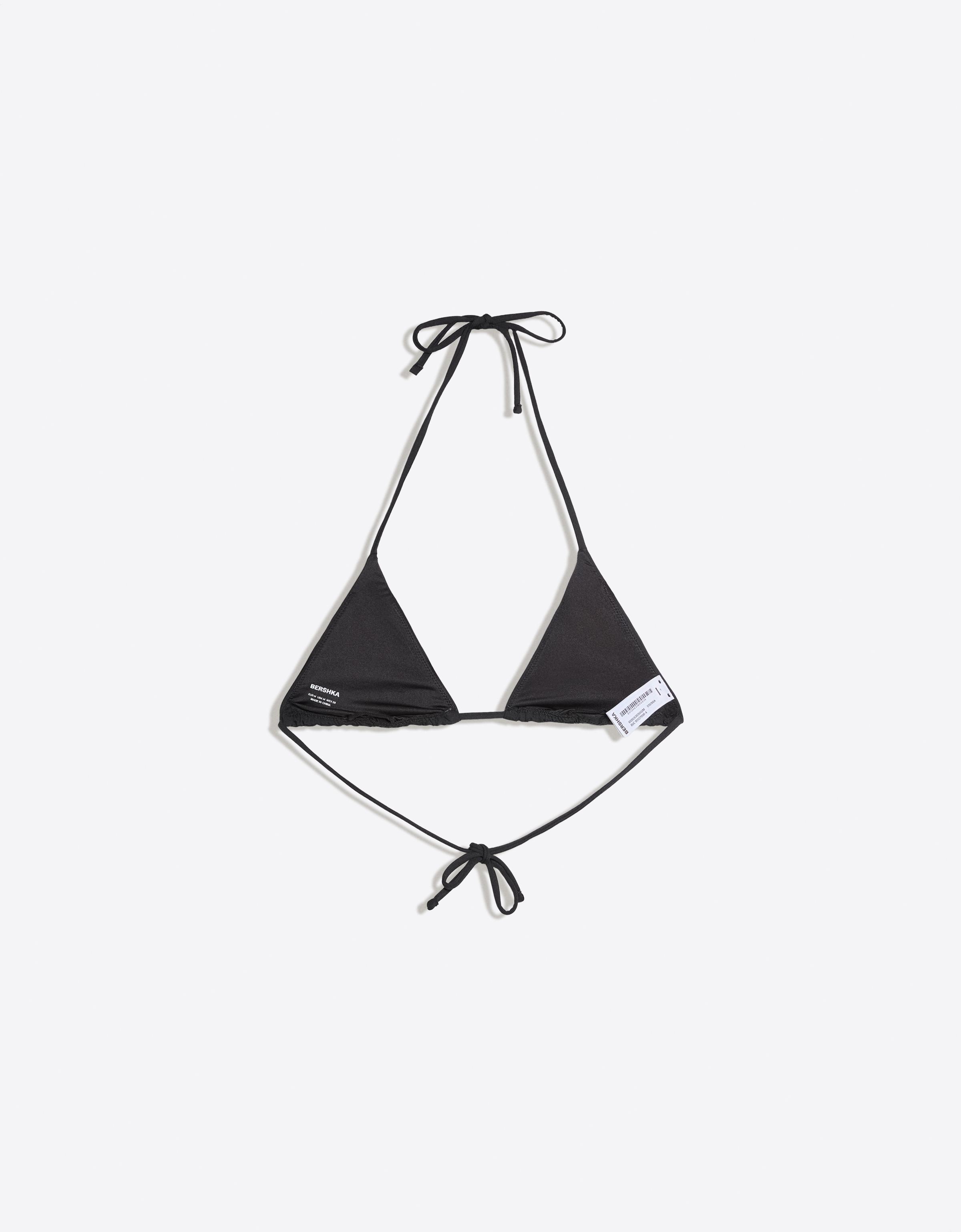 Triangle strass bikini top — Black