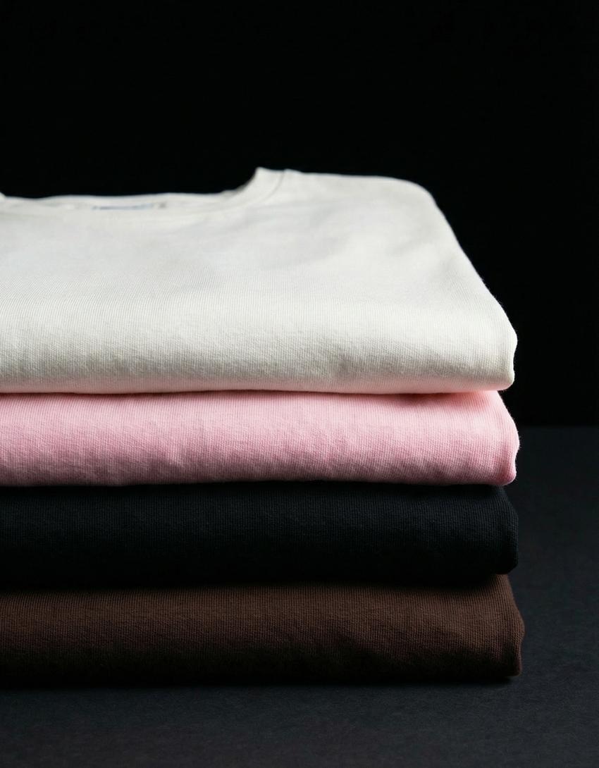 Basic T-Shirt mit kurzen Ärmeln-Braun