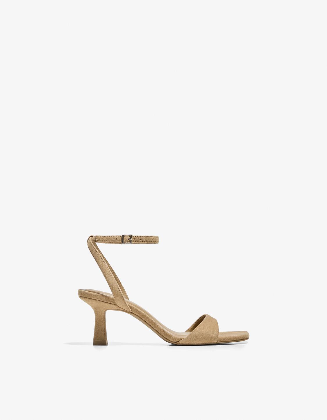 High heel sandals with ankle strap
