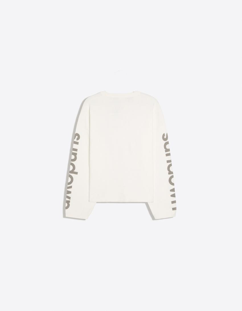 Jersey textura print-Blanco roto